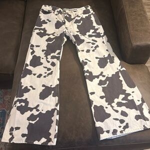 Abercrombie & Fitch cow print Flare Pants